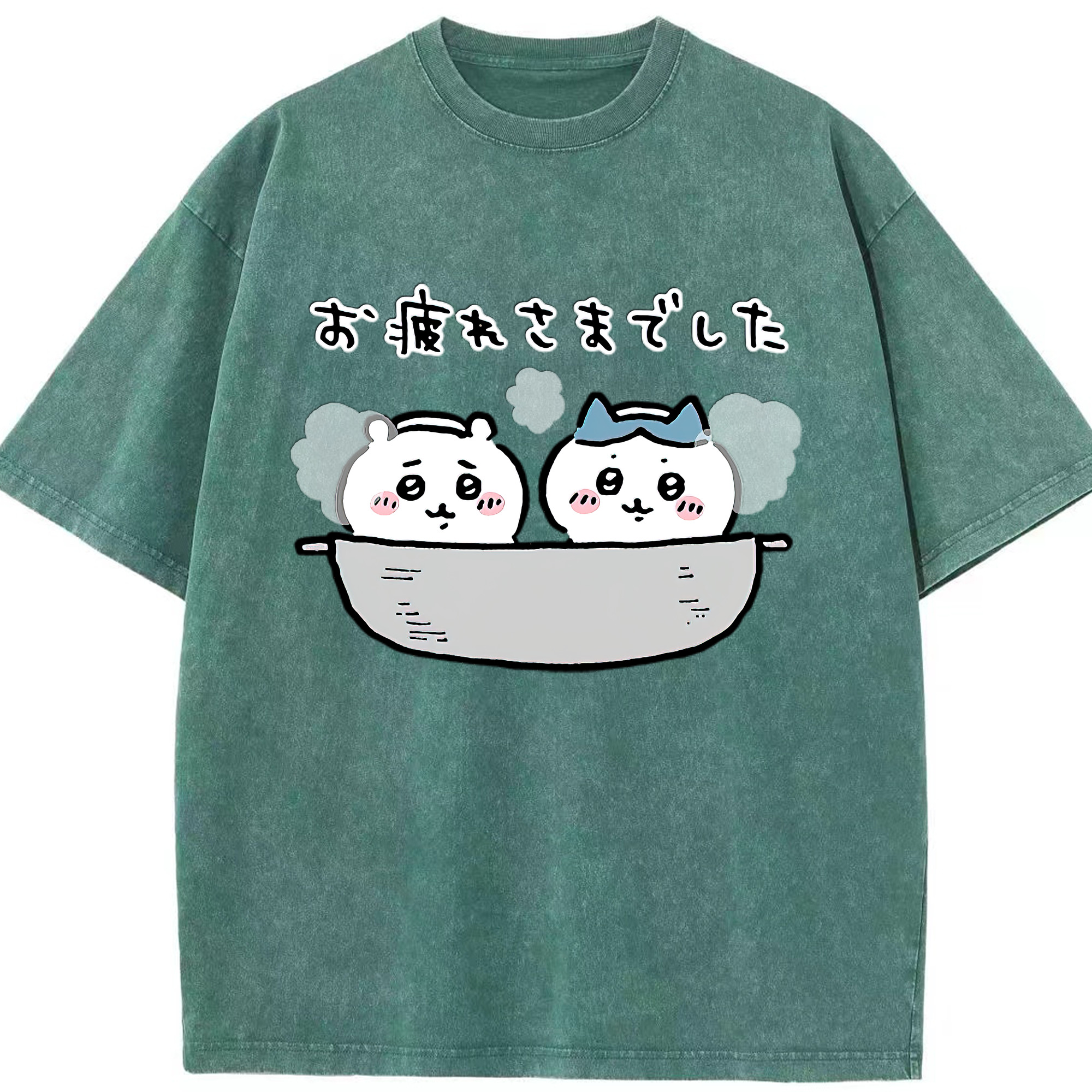 （画像用） ちいかわ ハチワレ Chii-kawa hachiware 綿100% ヴィンテージ風 半袖Tシャツ（フロントプリント）